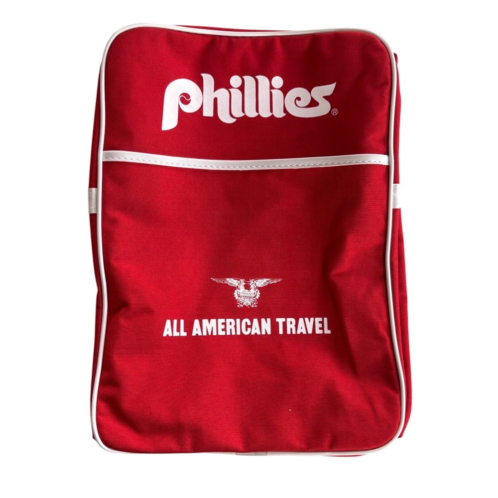 Vintage Philadelphia Phillies All American Travel Bag Red White Retro NOS Tag